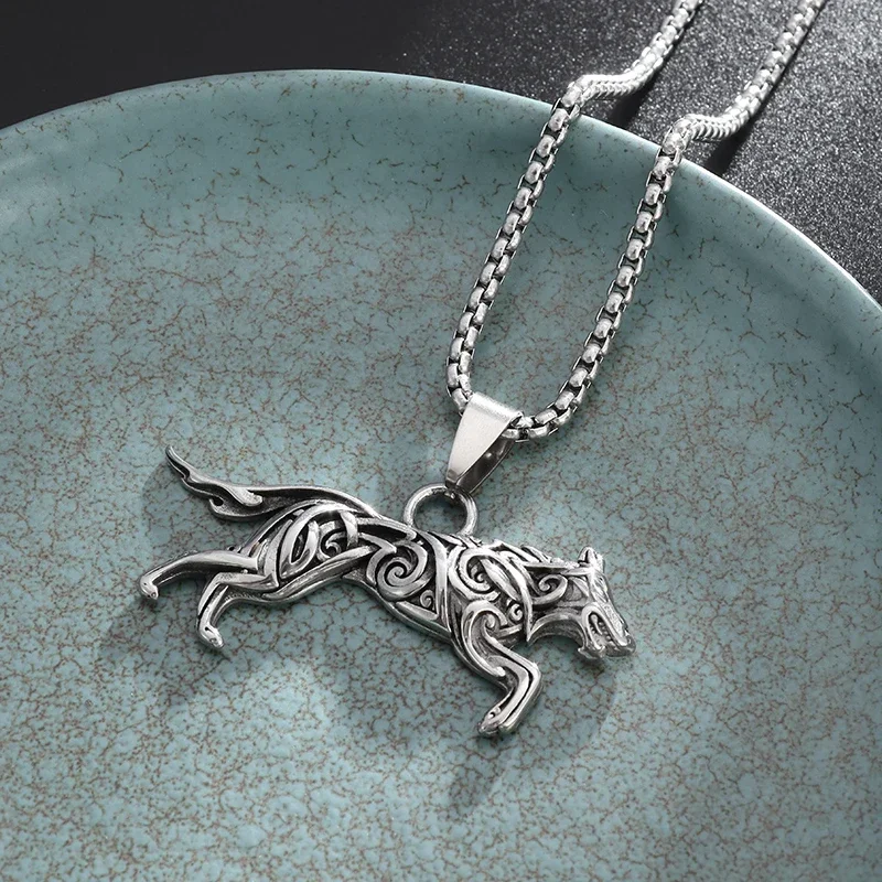 Скандинавский кулон с кельтским волком викингов ожерелье ювелирные изделия