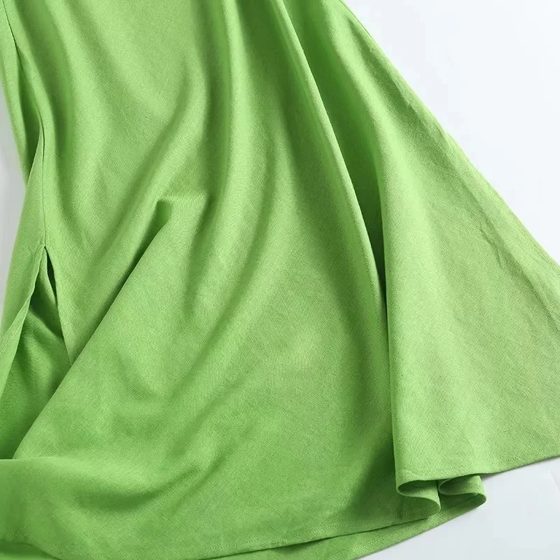 Maxdutti 2022 летний французский стиль индийский фольклорный зеленый цвет хлопок лен