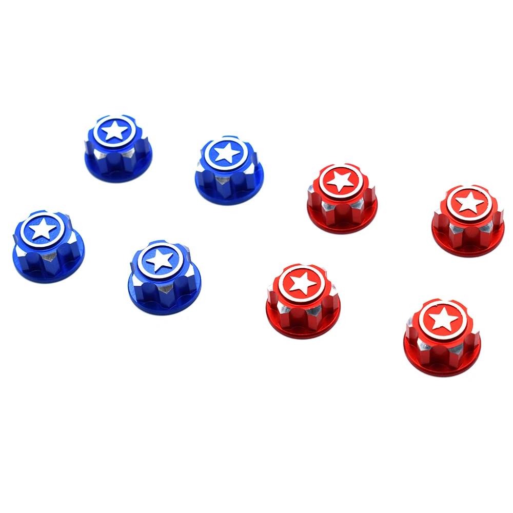 

4PCS RC Car Aluminum 17mm Hex Wheel Nuts Dustproof Anti-Skid for 1/8 Scale Traxxa X-Maxx Summit E-Revo Arrma Buggy Truck