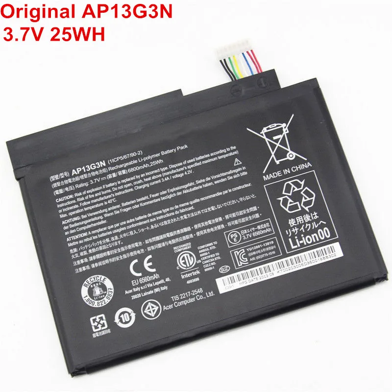 

3.7V 25WH 6800MAH New Original OEM Laptop Battery AP13G3N For Acer Iconia W3-810 8' Series Tablet Bateria Lithium