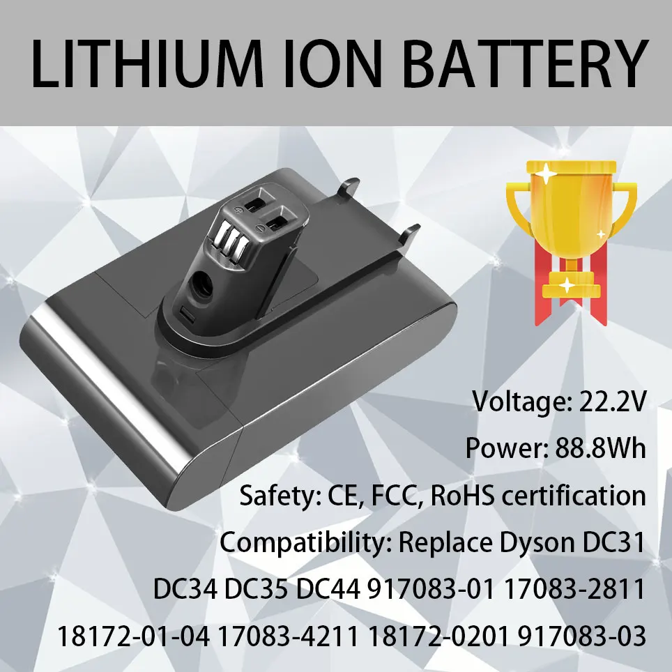 

Dyson DC31 DC34 DC44 DC45 6.0Ah DC35 battery replacement 917083-01 battery handheld vacuum cleaner battery