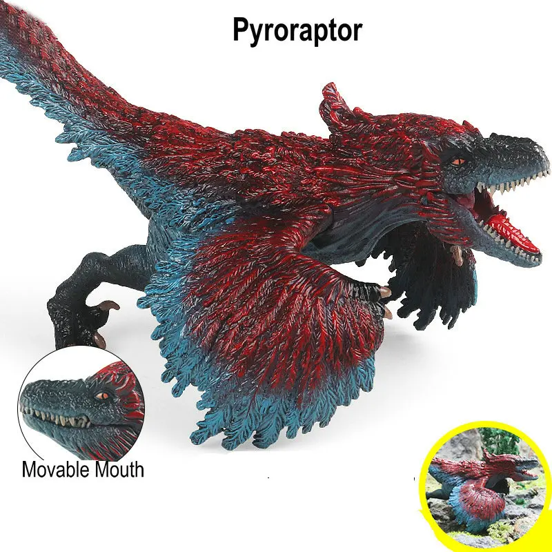 

Jurassic World Dominion Dinosaur Model Movable Mouth Pyroraptor Action Figure Animal Figurine Educational Learn Toys for Kids