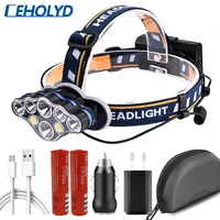 xm l t6 headlight super bright usb rechargeable 18650 battery headlamp head lamp high power white red light kc08 for cycling