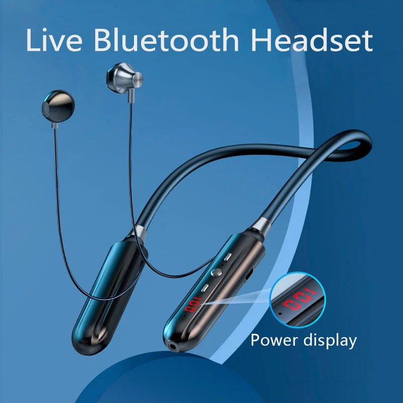 

Беспроводные наушники Live с шейным ободом, Bluetooth-наушники с микрофоном, Спортивная гарнитура, монитор, наушники