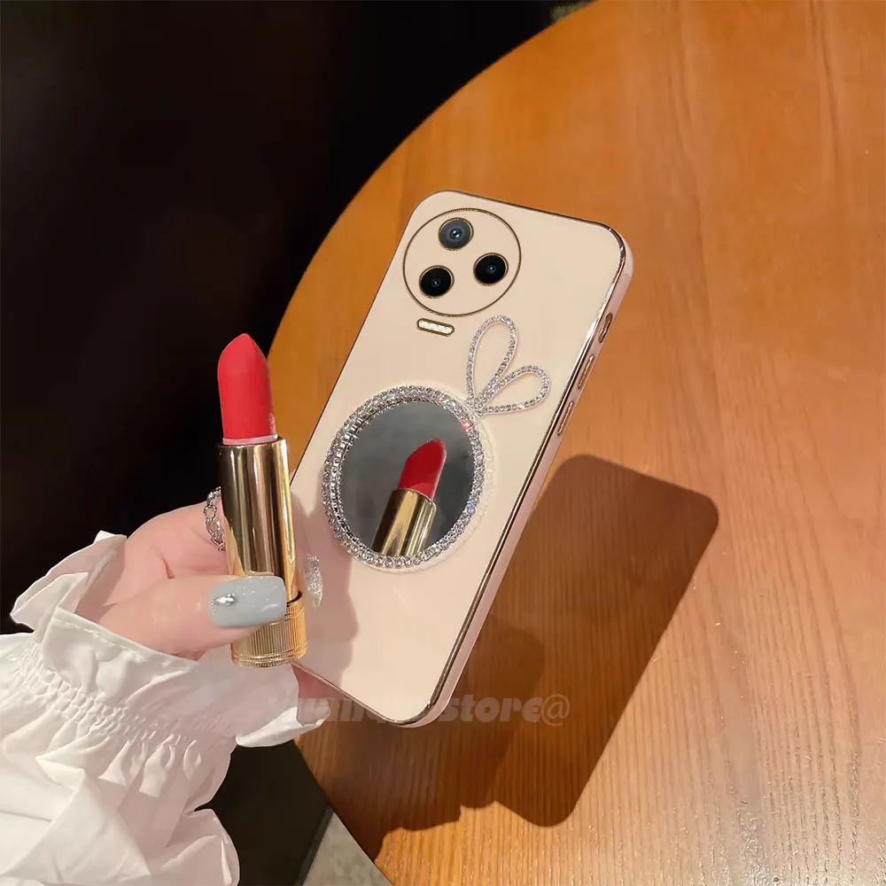 Зеркало для макияжа с заячьими ушами фотовспышка Infinix Note 12 Pro 2023 X676C X676B мягкая