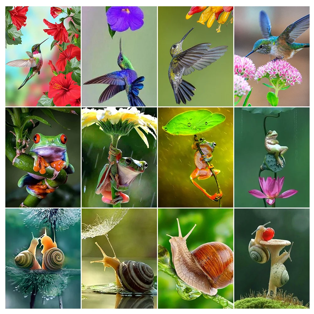 

Набор для алмазной живописи Hummingbird 5D, искусственное дерево, лягушка, улитка, стразы, вышивка «сделай сам», домашний декор, мозаика, подарки