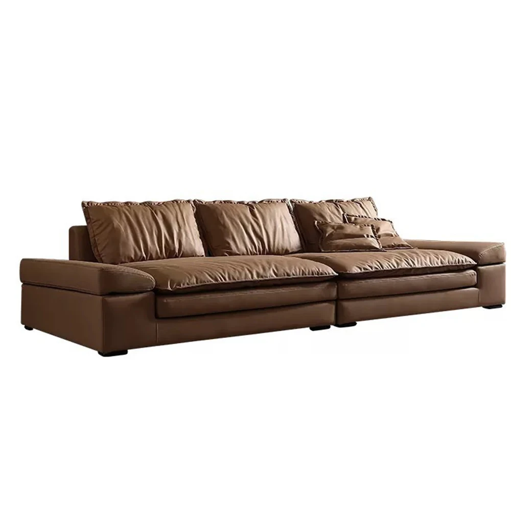 

Solid Wood Living Room Sofa Detachable And Washable Couch Multiple Seat Multi Function Straight Row Settee