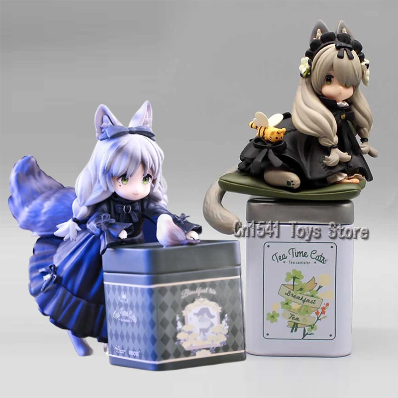 

Anime Tea Party Beaver Cat Figures RIBOSE DLC Action Figure Girl Tea Time Cats Figure Q Version PVC Collection Toys Doll Gifts