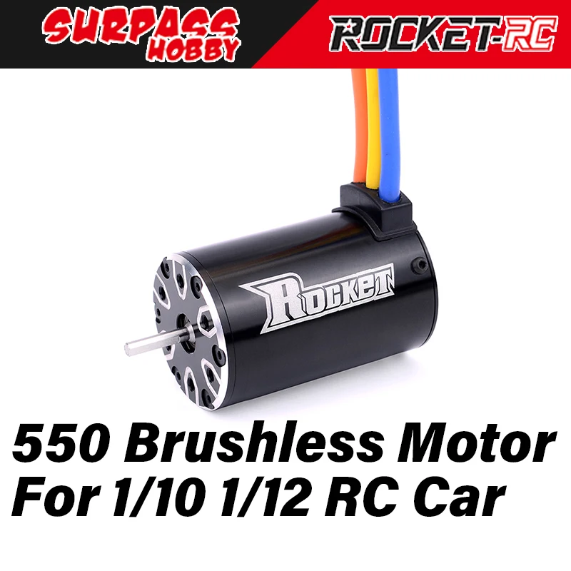 

Surpass Hobby Rocket Waterproof Motor 550 Brushless Motors 5.0mm Shaft 4300KV for 1/10 1/12 RC Car Monster Truck Buggy Traxxas