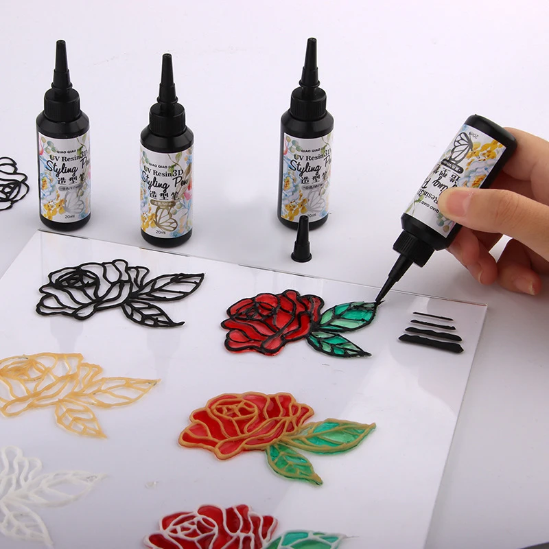 

UV 3D Resin Crystal Epoxy Hook Line Tool Styling Pen Ultraviolet Curing DIY Handmade Jewelry Making Liquid Dye Modeling Painting