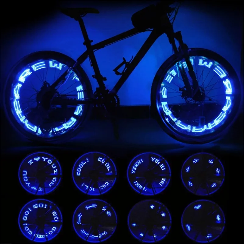 

Bicycle Valve Light Double Sense Sided Letter 8 Modes Night Ride MTB Motorcycle Car Tire Nozzle Valve Caps Lamp With Battery