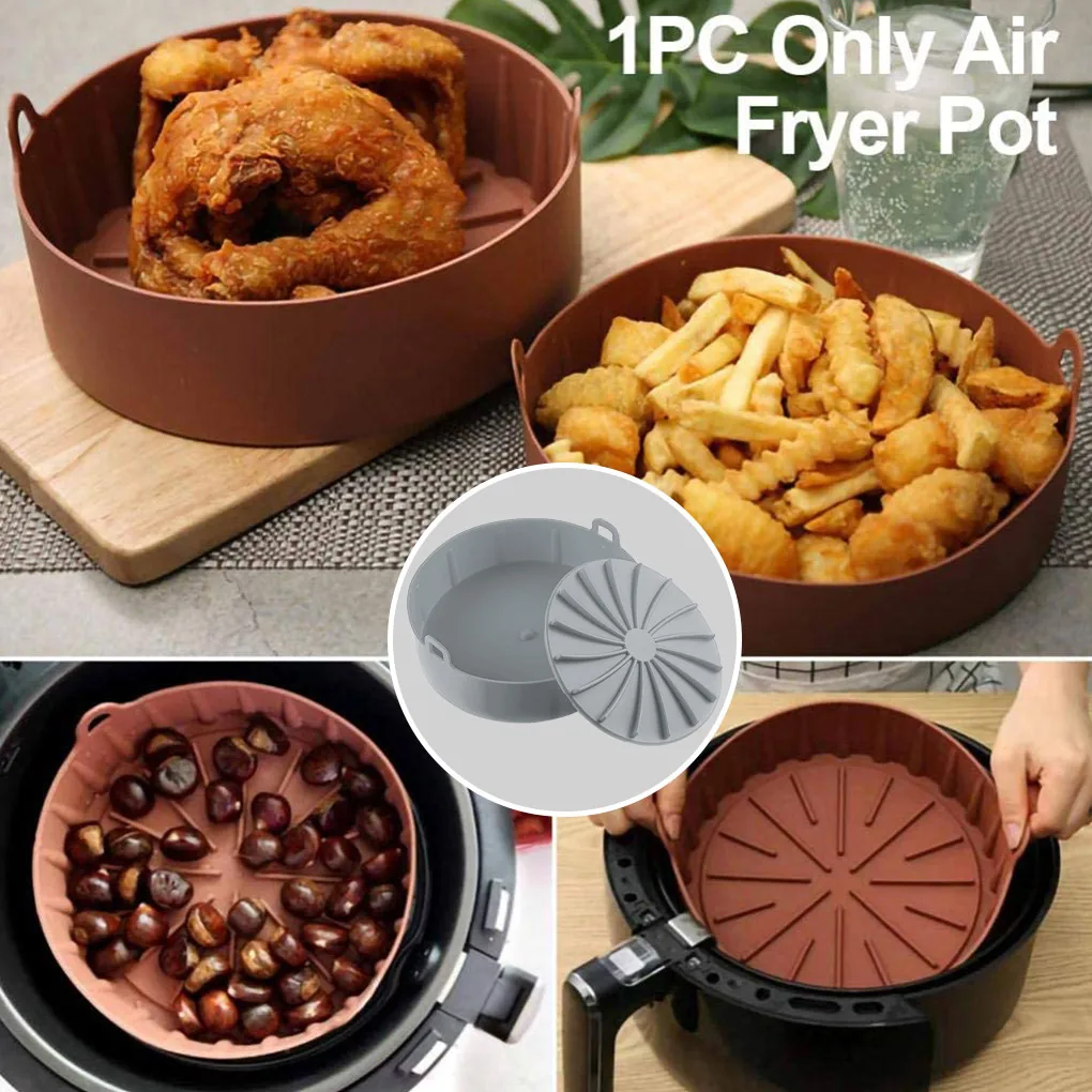 

Air Fryer Pad Silicone Non-stick Bread Cake Mat Accessories Removable Microwave Baking Heat Resistant Kitchen Basket Grill Pan
