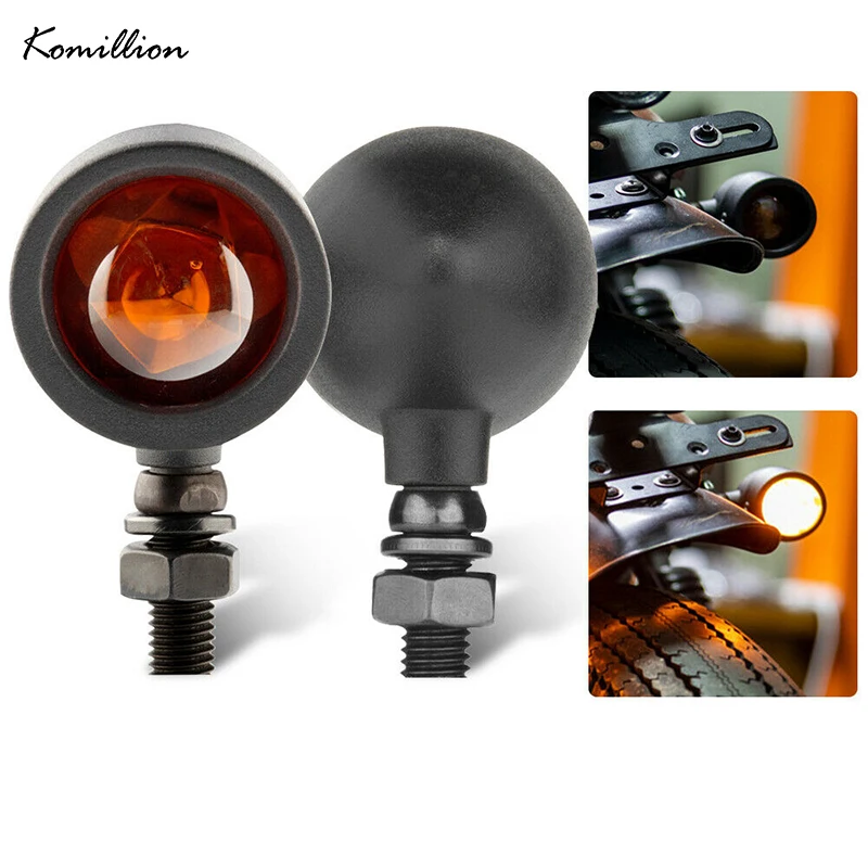 

2 шт., поворотники для мотоцикла Harley Honda Suzuki Kawasaki Cafe Racer Bobber Chopper Clignotant