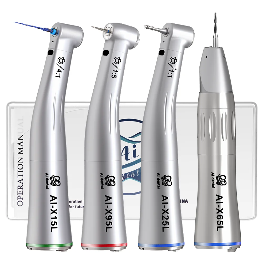 Dental Low Speed Handpiece Contra Angle With Optic Fiber AI Series X95L/X25L//15L/X65L