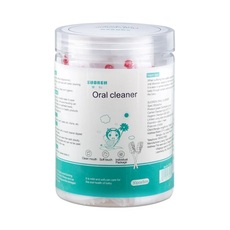 

30 Pcs Baby Tongue Cleaner Disposable Gauze Toothbrush Paper Rod Oral Cleaning