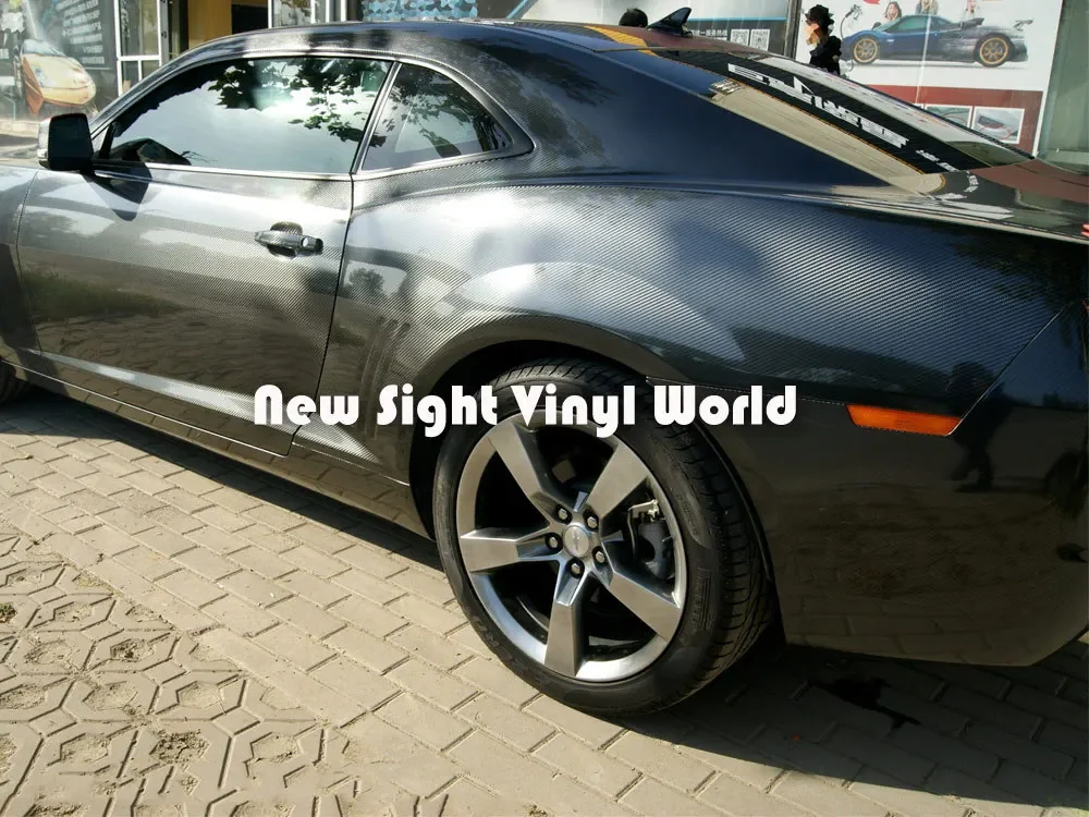 Высококачественная глянцевая черная 5D углеволоконная виниловая Пленка