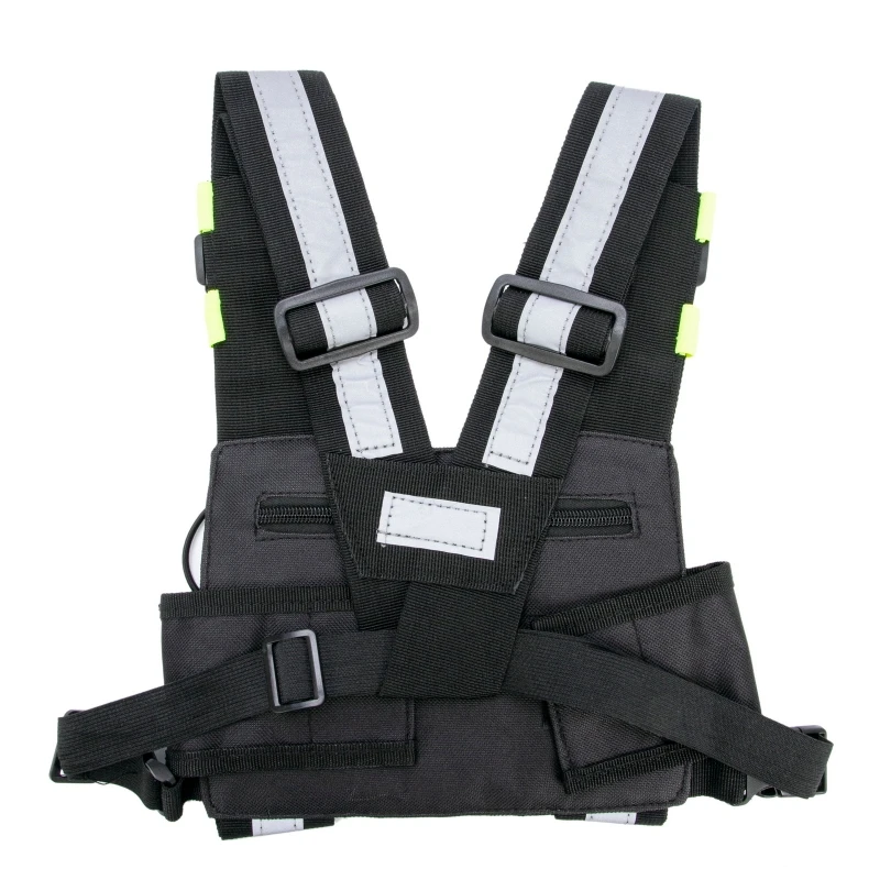 Walkie Talkie Chest Harness Holder Bag Universal Radio Shoulder Holster Two Way Radio Front Pack Pouch Reflective Vest