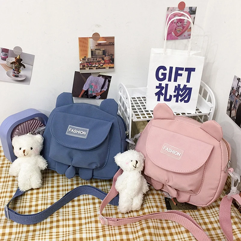 

Girls Mini Shoulder Bag Small Corduroy Cloth Messenger Bag for Keys Phone Pink Crossbody Bags Cute Zipper Purse for Girls