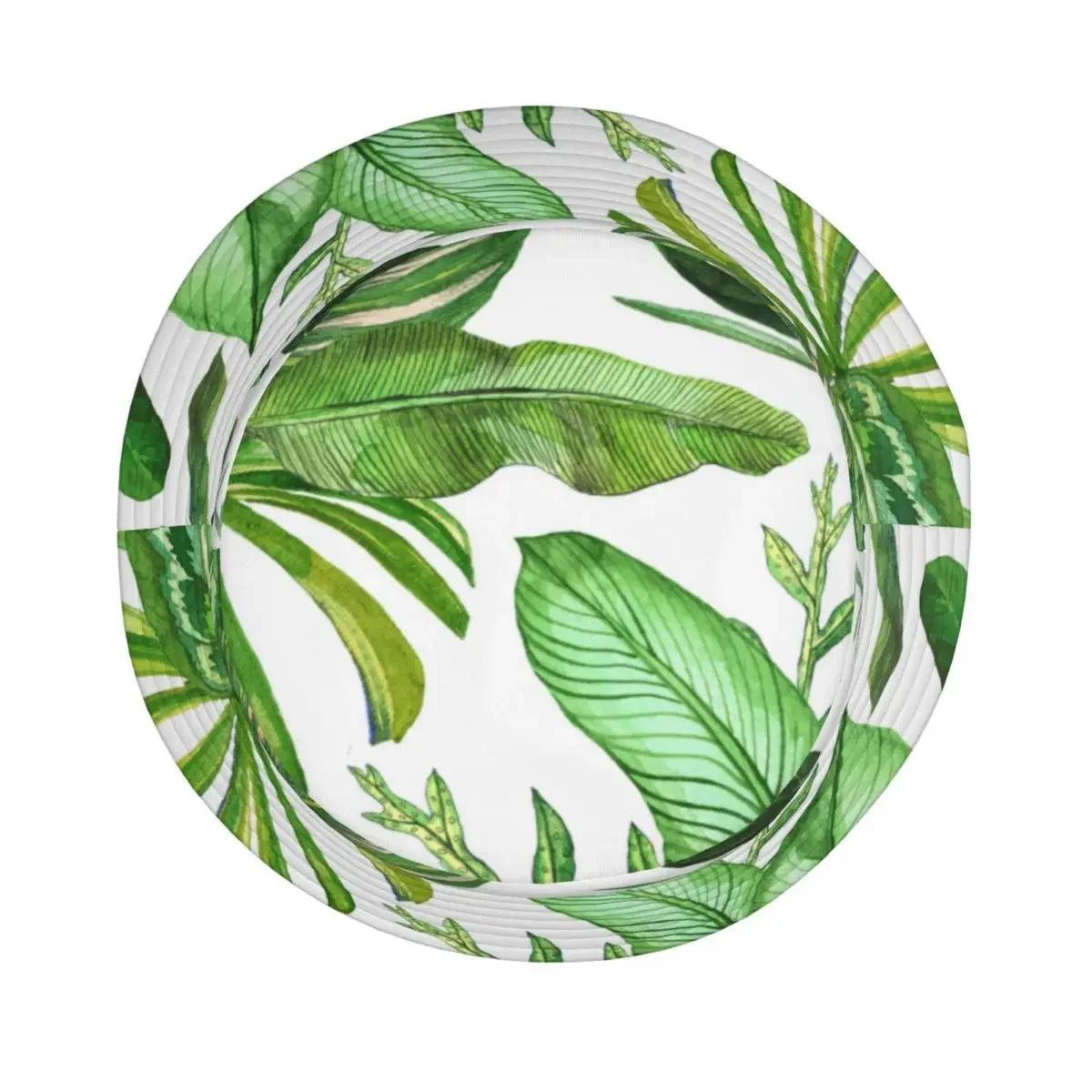 Панама с зелеными листьями тропические регионы уличная одежда Женская и мужская