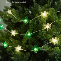 2m 20led merry christmas snowflake green leaves christma tree light string xmas tree deocr noel natal party navidad supplies