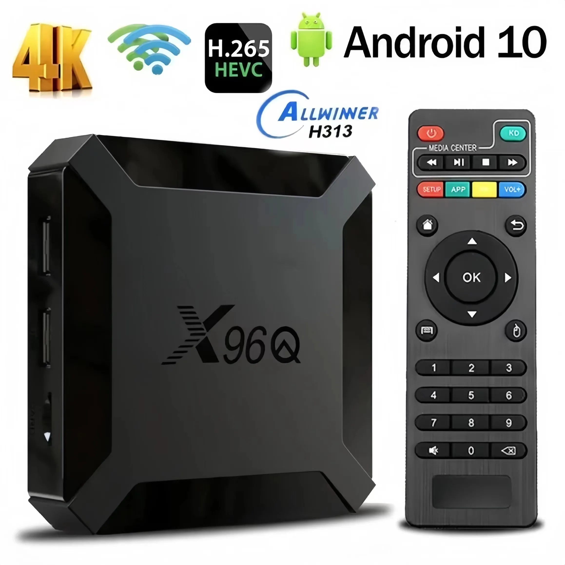 X96Q ТВ-набор Top Box Четырехъядерный Процессор Android 10 0 4K 60 Гц 2
