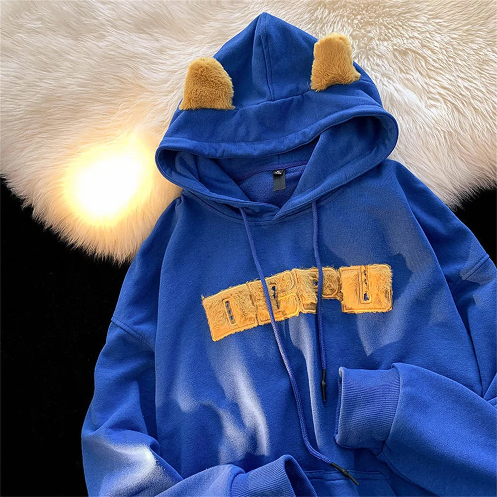 

Letter Cute Sweatshirts Girls Fashion White Oversizad Students High Street Black New Fashion Loose Harajuku Women Hoodie Tops