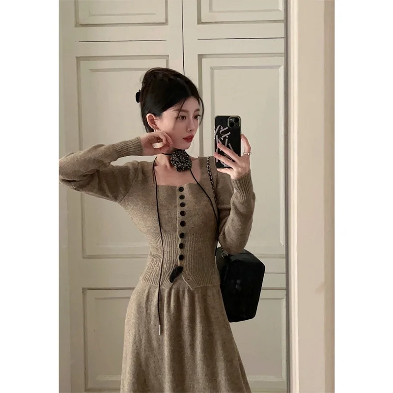 Plus Size Ruyan ~ Autumn Women clothes 2024 New Fashion Cardigan korea Base Sweater Skirt Two-piece Suit