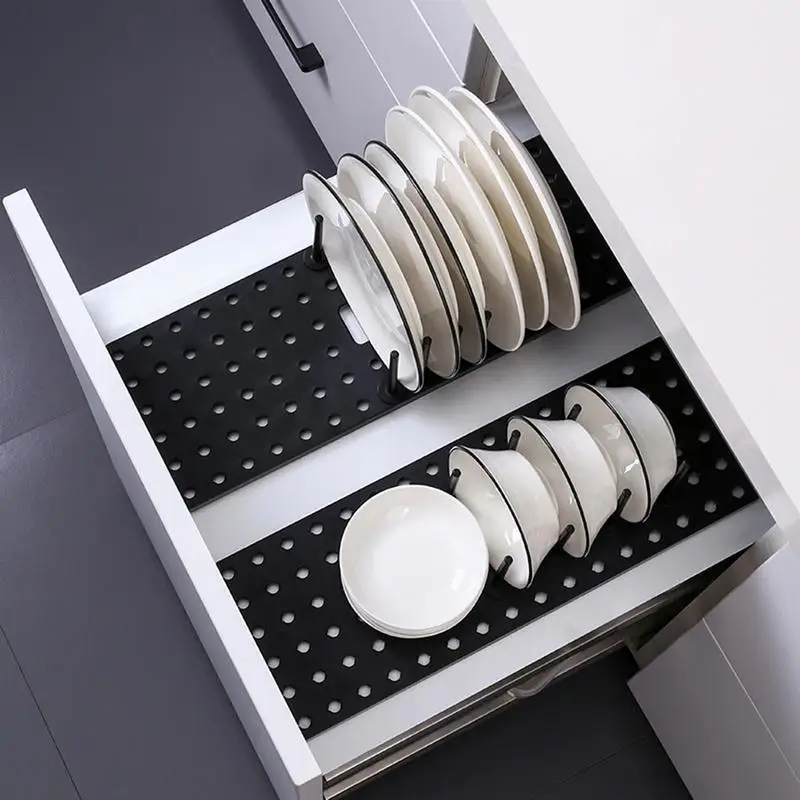 

Nonslip Pan Lid Rack Disk Drainer Rack Holder Plate Bowl Drying Rack Pot Cover Kitchen Pot Lid Holder Storage Organizer Drawers