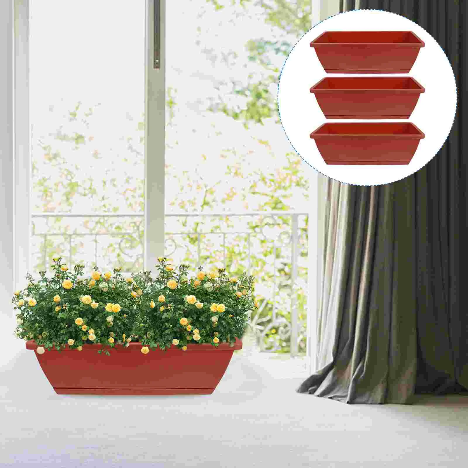 

Planter Flower Balcony Vegetables Pot Vase Plastic Holder Plants Planting Basin Gardening Flowerpot Fleshy Pots Indoor