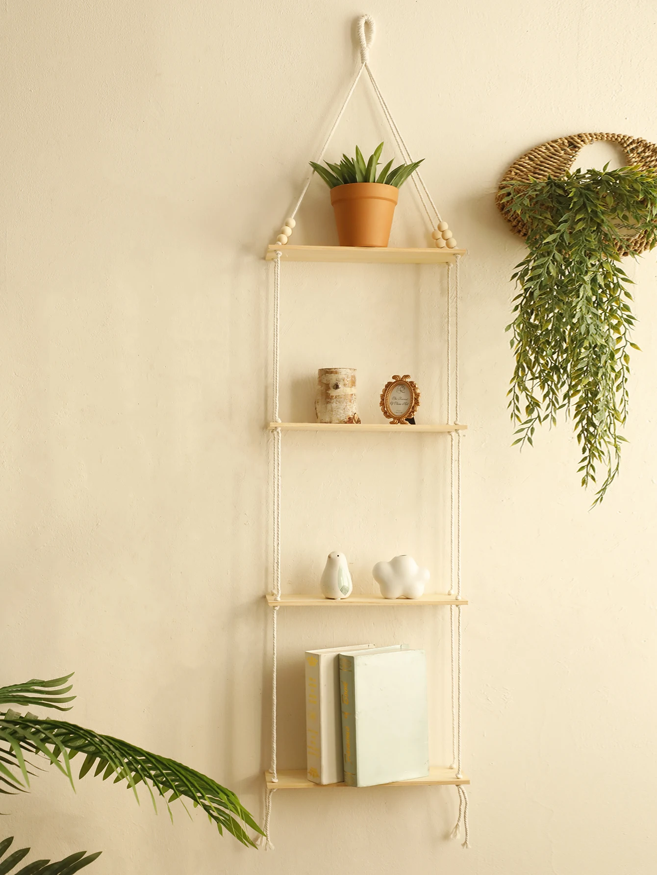 Цвет хаки 4-слойные деревянные полки плавающая настенная полка стойка для