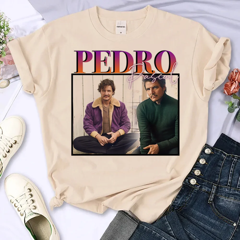 

Pedro Pascal t shirt women anime Y2K summer Tee female funny clothing