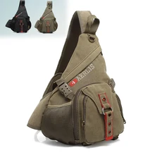 Chest Bag for Teenager Boys Men&Female Canvas Messenger Bags Shoulder Sling Backpack Trave Casual Crossbody Bag for Short Trip 