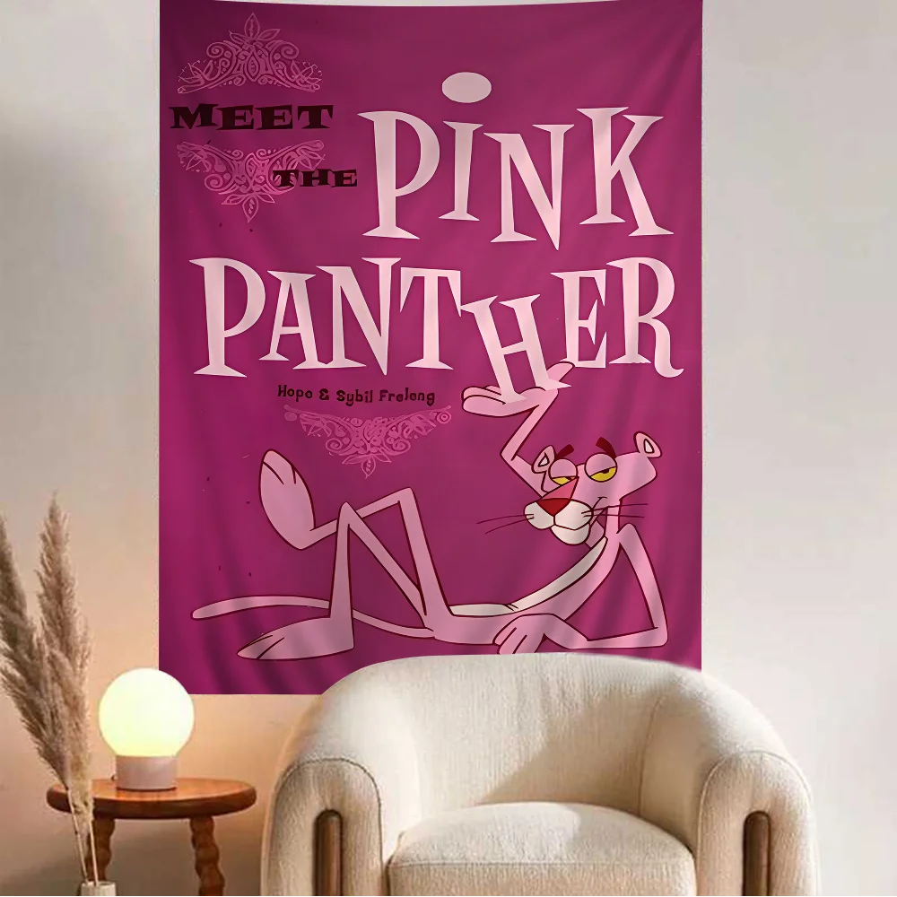 P-Pink-Pantheres мультяшный гобелен для гостиной домашний декор в общежитии INS