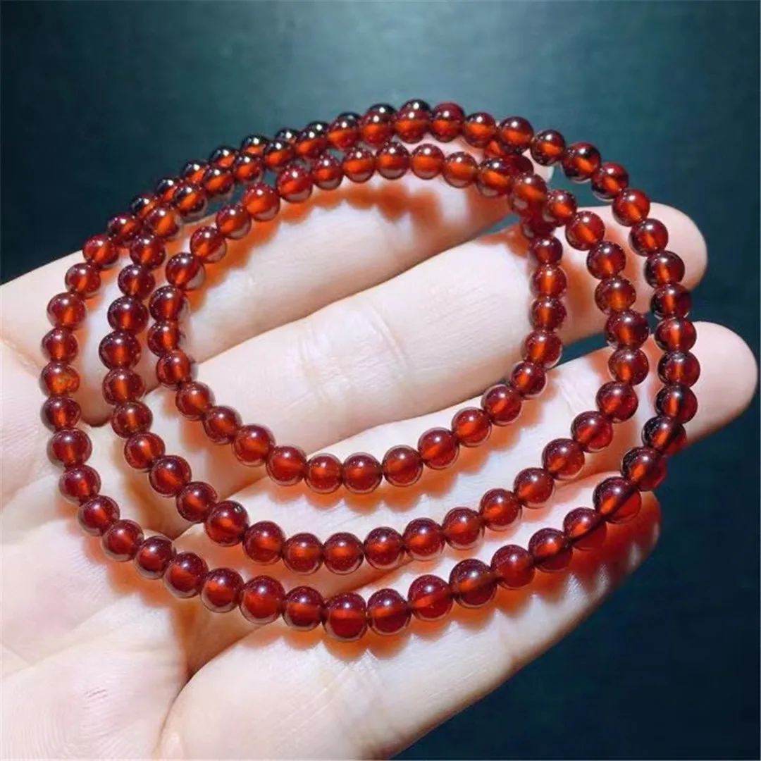 

Браслет из натурального красного граната, 5 мм