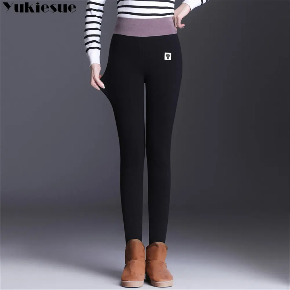 

Winter High Waist Korean Fashion Slim Lamb Wool Keep Warm Leggings Women Plus Velvet Thickening Cashmere Legging Female Harajuku