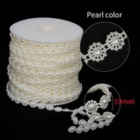 15m wedding dress laces diy ribbon jewelry accessories abs pearl chain needlework crafts 1cm width ribbons for decoration