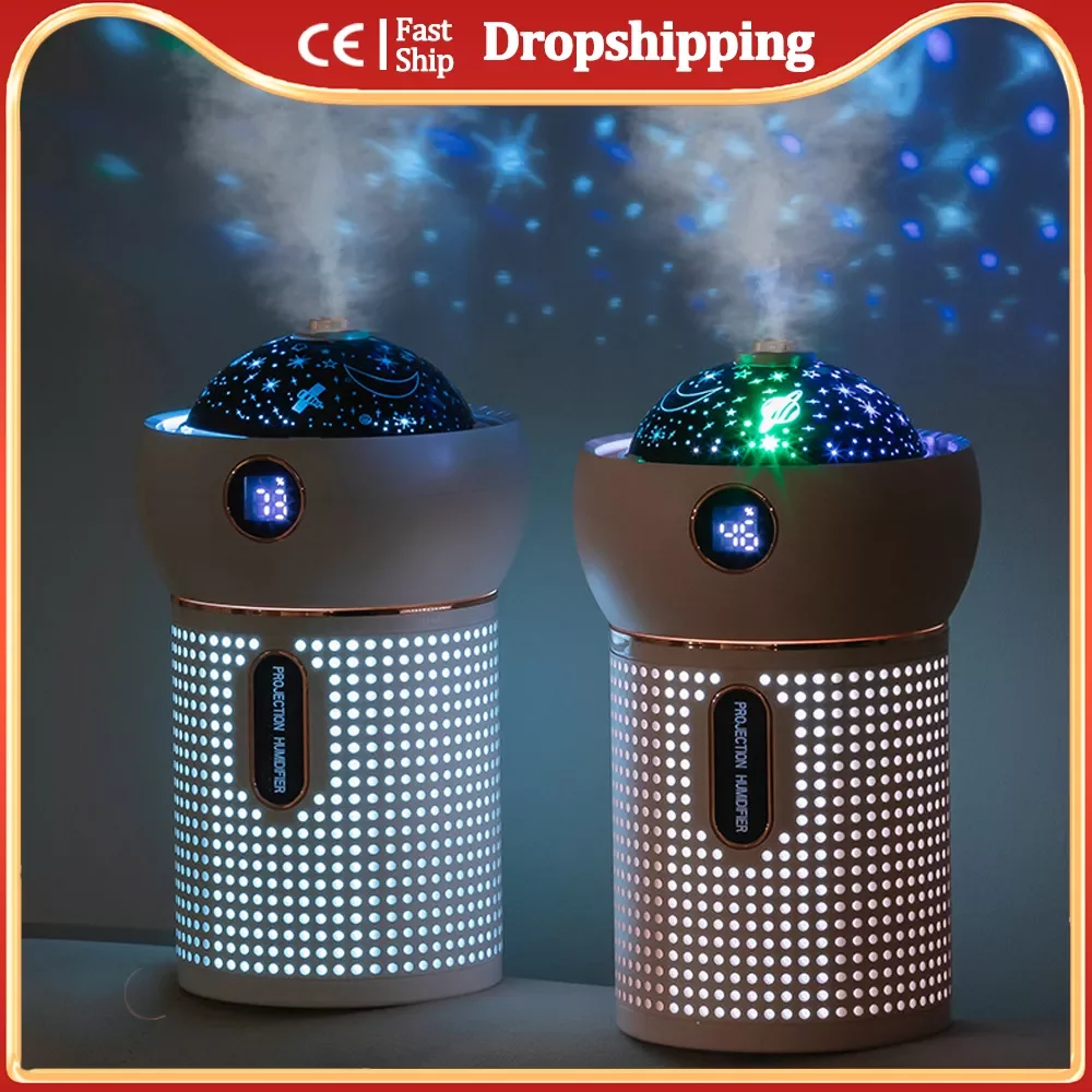 

Air Humidifier Aroma Fragrance Diffuser Projection Led Night Light 630ml USB Room Essential Oil Purifier For Home