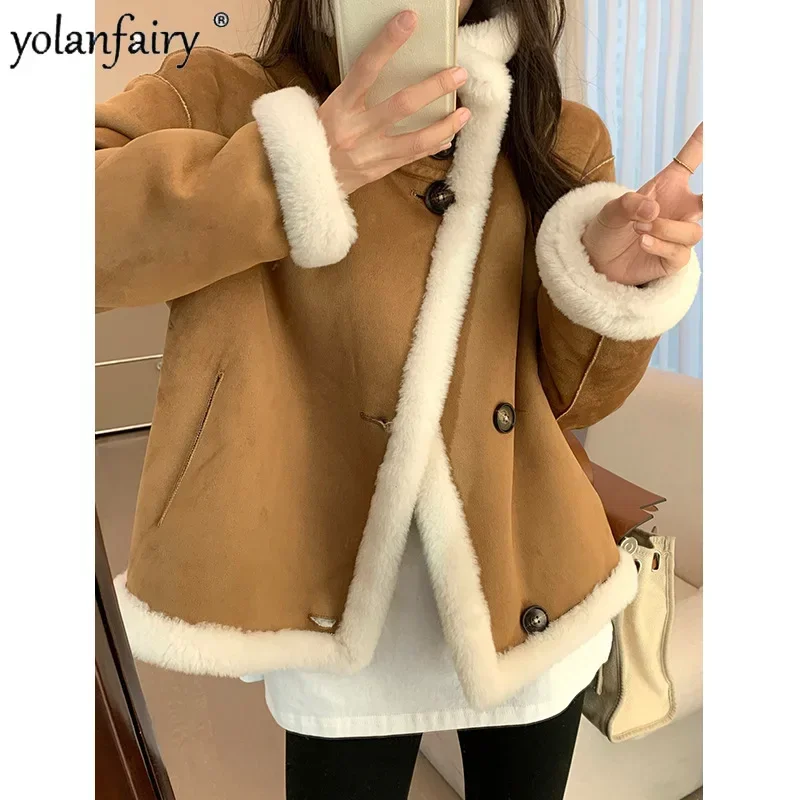 Женское шерстяное пальто женская короткая куртка из натурального меха новая