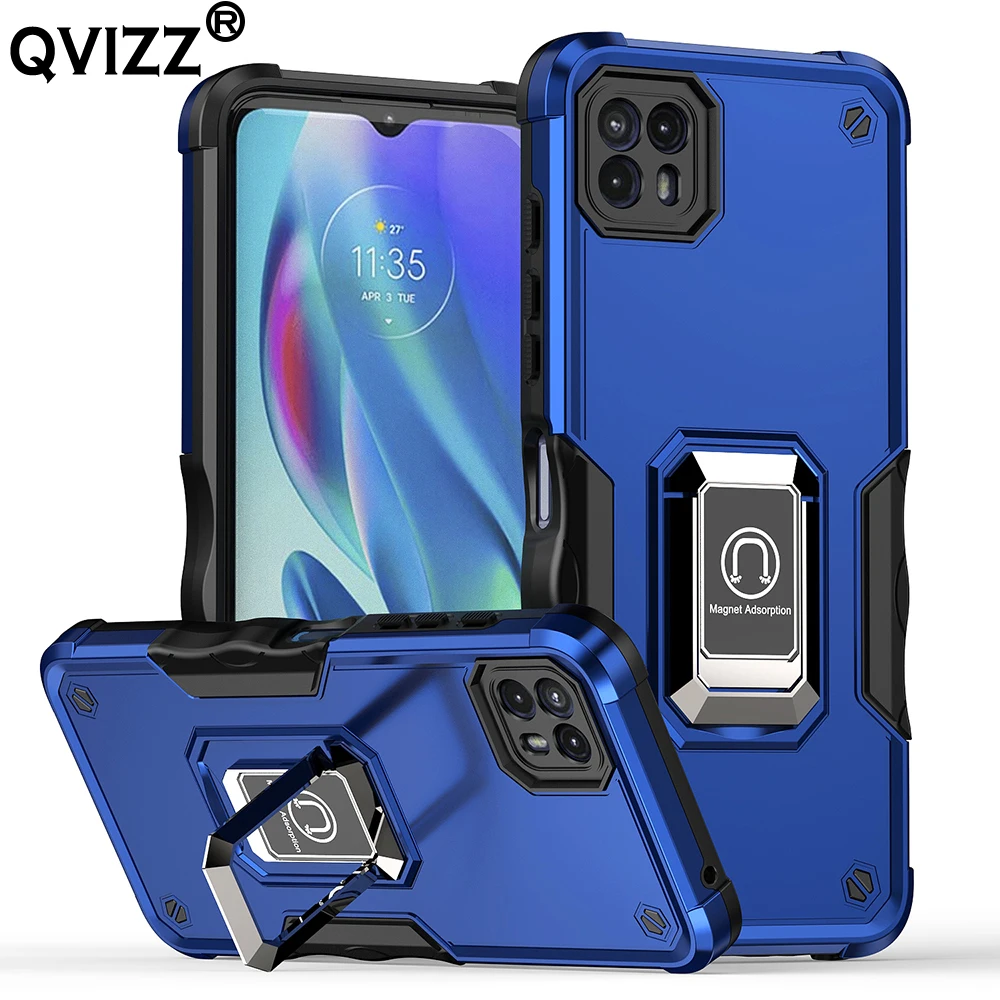 

Luxury Case for Motorola Moto G50 5G Car Magnetic Ring Holder Armor Shockproof Soft Edges Hard Phone Cover MotorolaG50 MotoG50