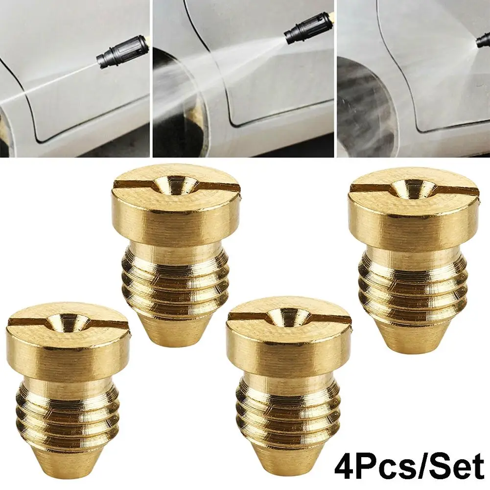 

4Pcs 1.1mm Car Accessories Foam Lance Orifice Nozzle Tips Gold For Snow Foam Lance Universal Brass Auto Replacement Parts