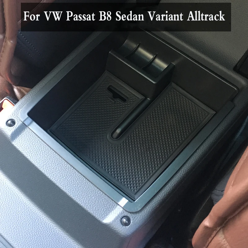 Фото Подлокотник для VW Passat B8 седан вариант Alltrack 2016 2017 2018 коробка для хранения держатель телефона центральная консоль аксессуары для интерьера №3