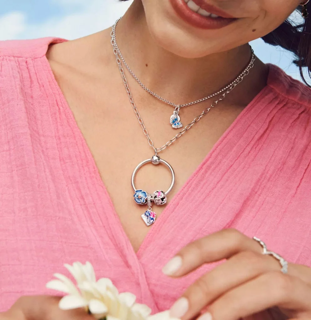 Женский кулон в виде робота из серебра 2022 пробы с узором милый браслет Pandora колье