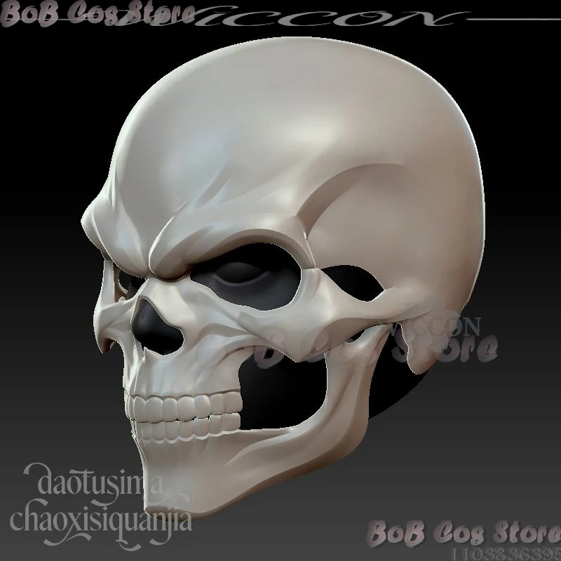 Фото 3D-маска-шлем из полимолочной кислоты для косплея на Хэллоуин: панк-стиль, ужас, призрак, скелет, череп №2