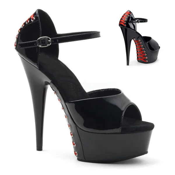6 Inches Platform Sandals Exotic Nightclub Bride 15cm Stripper Heels Mature Sexy Fetish Shoes Pole DanceNightclub Peep Toe Dress