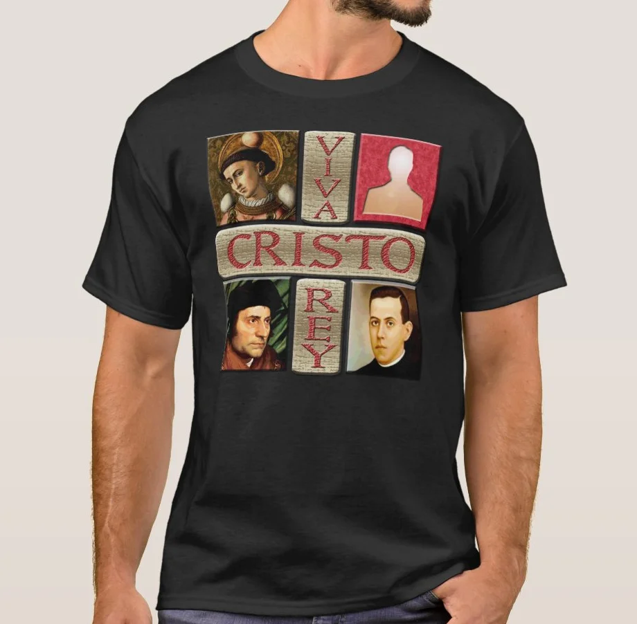 

Вива Кристо Рей. Футболка с христианскими мучениками. Летняя Хлопковая мужская футболка с коротким рукавом и круглым вырезом, Новинка