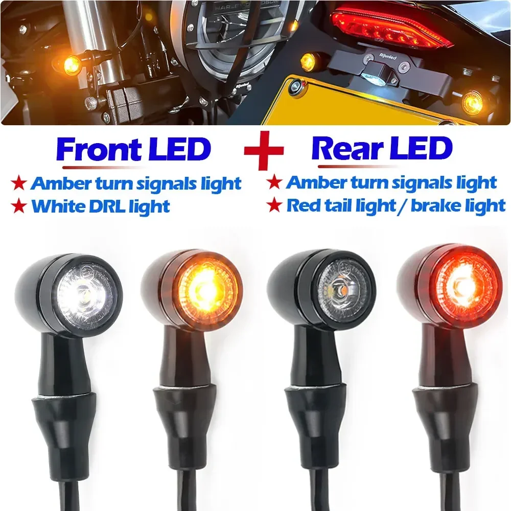 

E32 Bullet 3 в 1, светодиодный указатель поворота Cafe Racer, индикатор, задние стоп-сигналы DRL, мигалка для Harley Bobber Chopper Dyna