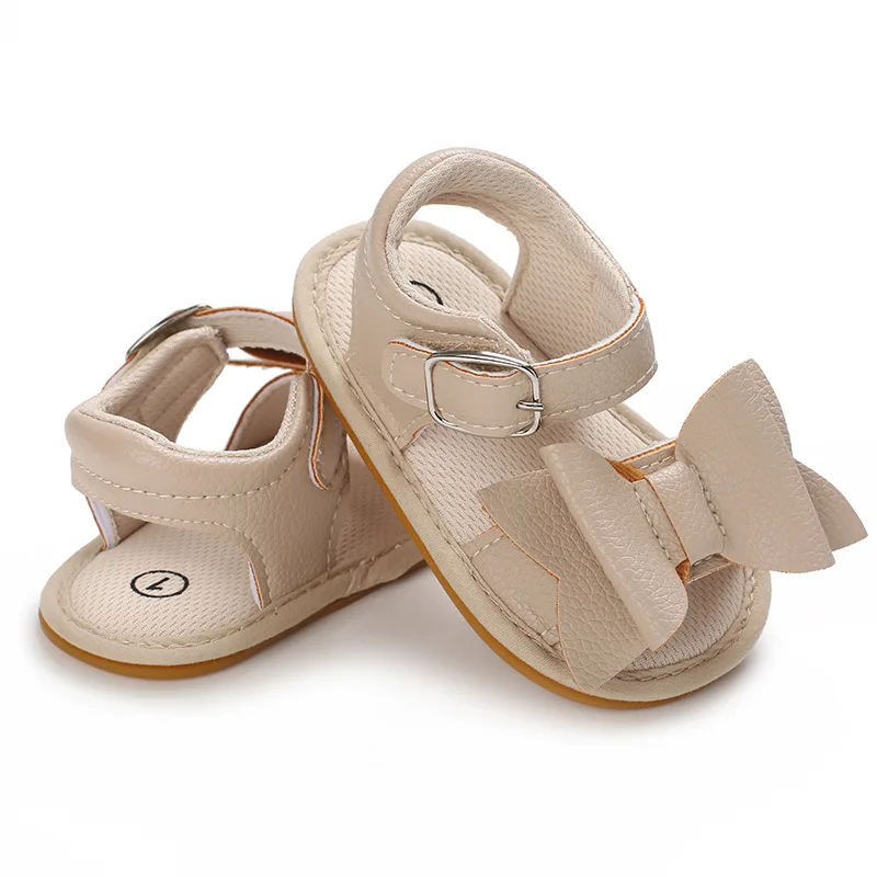 

Summer Newborn Baby Girl Sandals PU Bow First Walkers Antiskid Soft Sole 0-18M Infant Bebe Kids Sandals Toddler Shoes for Girls
