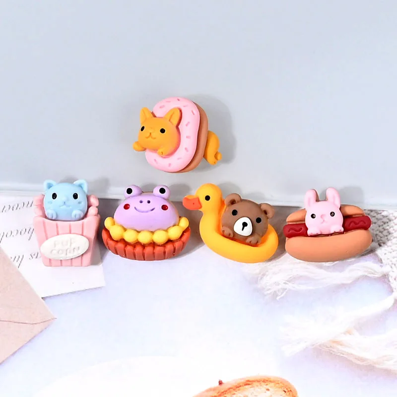 

10pcs Cute Cartoon Resin Animal Series DIY Embellishment Flatback Scrapbooking Accessories Charms Material Miniature Mini Figure