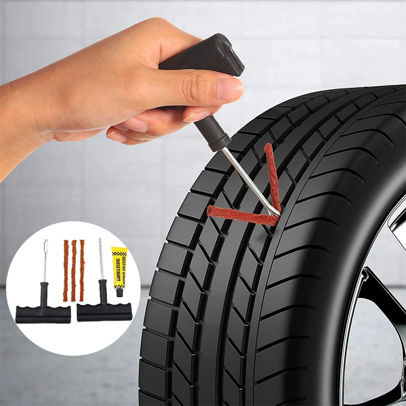 

6Pcs/set Car Tire Repair Tools Auto Bike Tubeless Puncture Plug Tyre Repair Kit Studding Rasp Patch Fix Tools Car Accessories