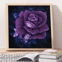5d diamond painting purple rose flower full full diamond embroidery diy love mosaic cross stitch awareness rhinestone home decor
